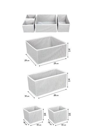 Cimrikese 4 Bölmeli Çekmece Düzenleyici Gri