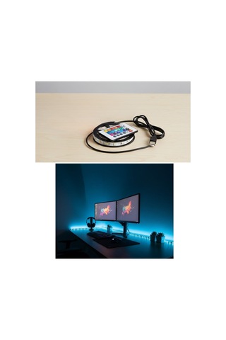 2 Metre Kumandalı Usb Led Şerit Işık Renk Ayarlı Dekoratif Ortam Ve Ambiyans Aydınlatması Çok Renkli