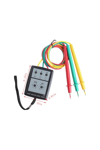 Leezsing Üç Fazlı Akım Faza Tespit Cihazı, Led Ve Sesli Uyarı, Frekans Ölçümü, Taşınabilir Kontaktsız Phasemeter