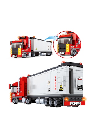 Mj Toys Tır Lego Yapı Blok Seti City Serisi 281 Parça Yapı Oyuncak Seti Tır Lego Seti