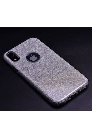 Apple Uyumlu iPhone Xr 6.1 Kılıf Zore Shining Silikon Gümüş
