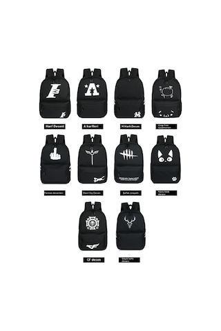 Karanlıkta Parlayan Sırt Çantası Erkek Rahat Tuval Üniversite Öğrenci Çantası Lise Öğrencisi Büyük Kapasiteli Kırmızı - Gri