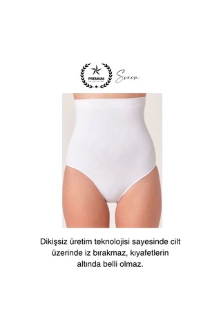 Svein Premium Toparlayıcı Sıkılaştırıcı Kadın Slip Korse Rahat Dikişsiz Saran Günlük İç Çamaşır Beyaz