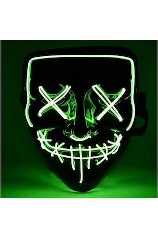 Dodes Led Işıklı Yeşil Maske Çok Renkli