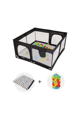 Tommy Baby Güvenli Bebek Ve Çocuk Oyun Alanı Oyun Parkı 125X125 Oyun Matı Topları Yatak