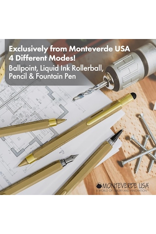 Monteverde Tool Pen Serisi Mv35482 Rb Multifunction Gold Roller K Çok Renkli
