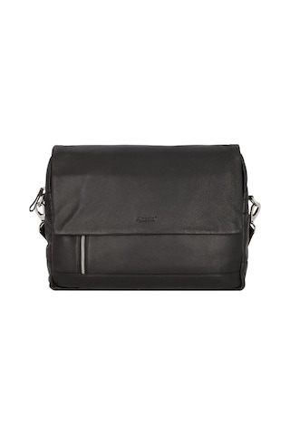 Alassio Oro Messenger 38 Cm Siyah Deri Laptoplu Omuz Çantası