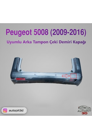 Peugeot 5008 2009 2016 Uyumlu Arka Tampon Çeki Demiri Kapağı