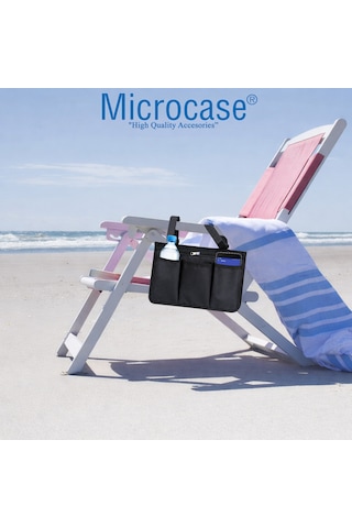 Microcase Kamp Sandalyesi Koltuk Sandalye Vb İçin Yan Cepli Organizer Al5553 Siyah