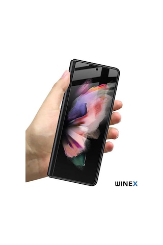 Samsung Galaxy Uyumlu Z Fold 2 5G Ön-Arka 360 Fullbody Darbe Emici Kaplama ve Hd Ekran Koruyucu