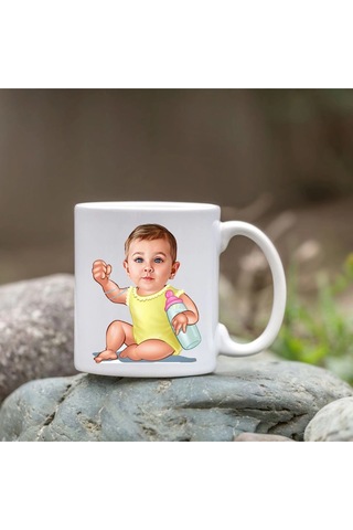 Kişiye Özel Bardak - Karikatür Bardak - Bebeğim Bardağı Beyaz