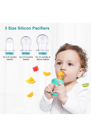 Yaozixa Bebekler İçin 3 Boyutlu Silikon Yemek Besleyici Ve Emzik Seti - Bpa Ve Lateksiz, Temizliği Kolay, 3-12+ Ay Aralığı