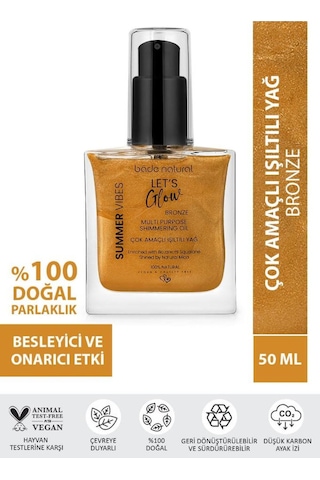 Bade Natural Nemlendirici ışıltılı Bronze Çok Amaçlı vücut Yağı 50 ML