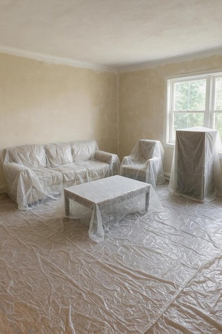 Hışır Örtü, 4x5 Metre, 20 M², Toz Geçirmez, Su Geçirmez, Dış Mekan Koruma Örtüsü, Boya Koruma, Bahçe, Bada