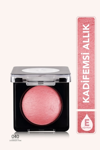 Flormar Işıltılı Fırınlanmış Allık - Baked Blush-On - 040 Shimmer Pink - 8682536051415