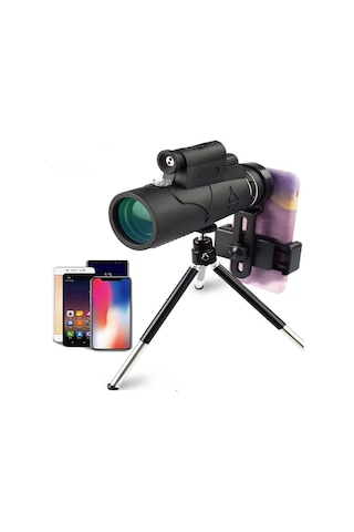 DailyLink Telefon Tutuculu 50X60 Zoom Monoküler Teleskop Dürbün Tripod Siyah