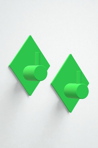 2'li Askılık Havlu Askısı, Bornoz Askısı, Kapı Arkası, Duvara Monte, Dayanıklı Malzeme, Yeşil 94 Yeşil