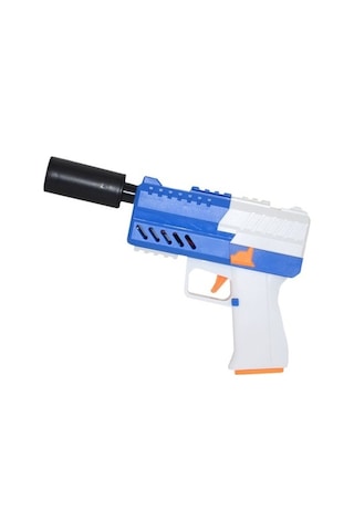 Birlik Oyuncak Tiim Sarjlı Tam Otomatik Susturuculu Mavi Glock Tabanca D2