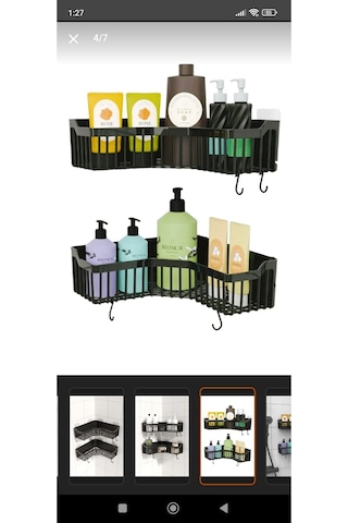 Siyah Yapışkanlı Duş Banyo Mutfak Köşesi Sabunluğu 2'li Siyah