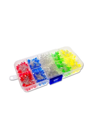 3mm Led Seti 500 adet Plastik Şefaf Kutulu Kendin Yap Kiti