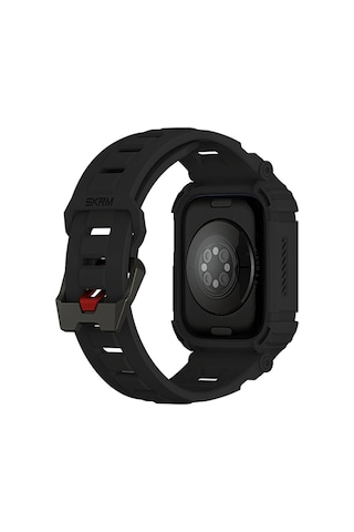 Watch 7 45mm Uyumlu 2in1 Tpu Kasa Koruyuculu Silikon Kordon Skinarma Mecha Siyah