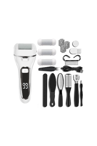 La-m269 Elektrikli Ayak Öğütücü Ayak Nasır Sökücü Pedikür Aletleri Ayak Bakım Seti Beyaz