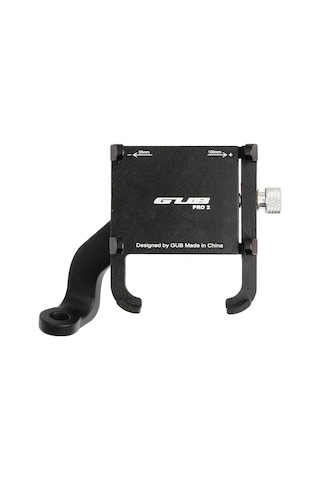 Gub Pro2 Alüminyum Alaşımlı 360 Derece Dönen Motosiklet Telefon Tutucu Siyah Siyah