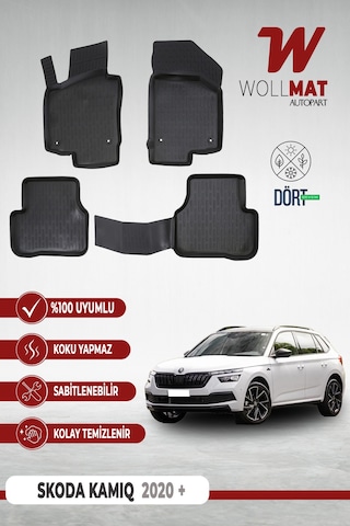 Skoda Kamiq Paspas 2020 Sonrası Uyumlu 3d Havuzlu Paspas Seti