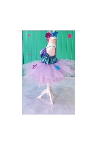 Deniz Kızı Kostümü Kolları Volanlı Ve Tokalı, 4-5 Yaş