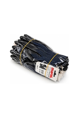 12 Adet Zebra Mavi Siyah No 10 Xl Nitril İşçi Eldiven Poşetli Ambalaj Kesilme Direnç 5671 Hemengoxgoitl Belirtilmemiş