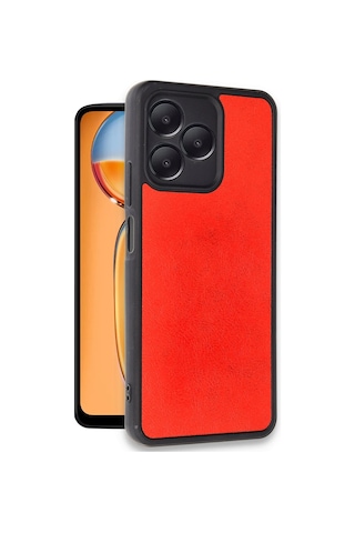 Gld-spt- Newface Realme Note 50 4g Kılıf Aras Deri Kapak - Kırmızı