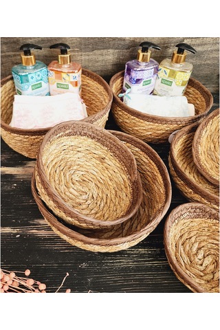 Nergis Hasır 7 Li Sepet Saklama Kutusu Sepet Takımı Düzenleyici