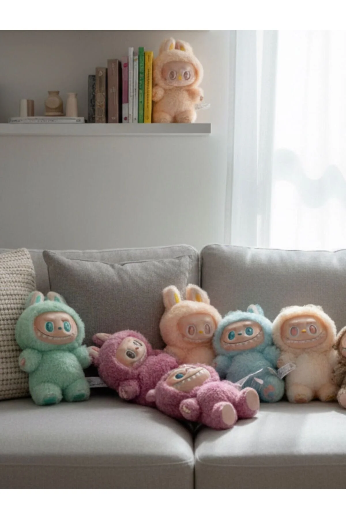 Labbu Big Into Energy Ayakta Serisi Oyuncak Peluş Bebek Peluş Anahtarlık Labubu Oyuncak Çok Renkli