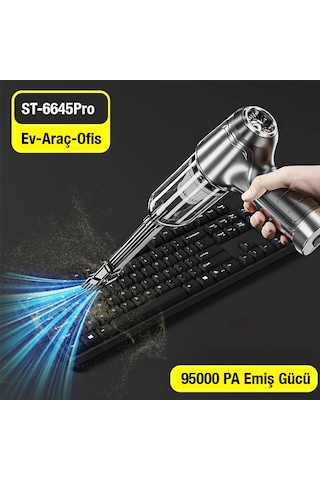 Ally St-6645 Pro 95000pa Portatif Ev Ve Araç Şarjlı El Süpürgesi