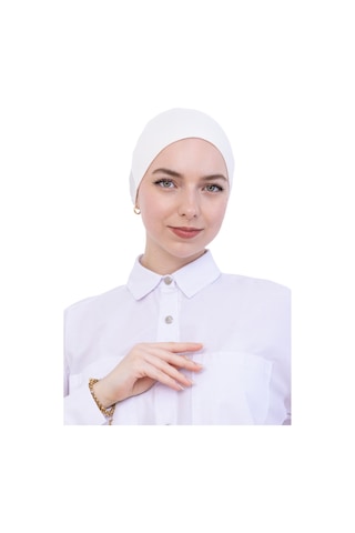 Modish Group Pratik Bone Pamuklu Tesettür İç Bone, Başörtüsü İçin Hazır Viskon Şapka, Namaz Günlük Kullanım İçin Krem