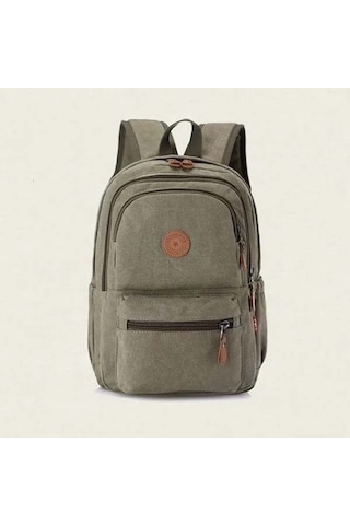 Yeşil Wtempo Düz Renk Kalın Aşınmaya Dayanıklı Kanvas Sırt Çantası Unisex Büyük Kapasiteli Bagaj Çantası Denim Öğrenci Okul Çantası