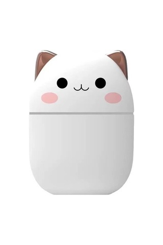 Ufly Sevimli Kedi Hava Nemlendirici Ledli Ultrasonik Difüzör 250 Ml Beyaz