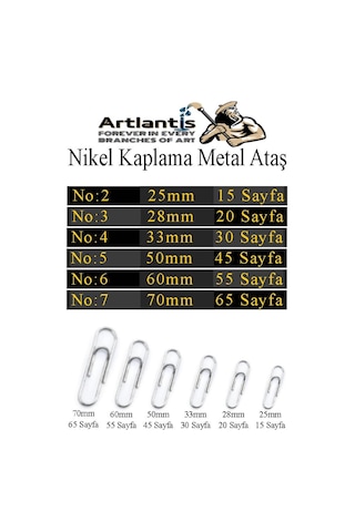 Metal Ataş No 3 28mm 100 Lü 1 Paket Nikel Kaplama Metal Ataç Dayanıklı Paslanmaz 20 Sayfa Kapasiteli Ofis Okul Büro