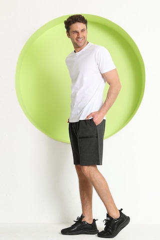 Erkek Fermuar Detaylı Şort Antrasit