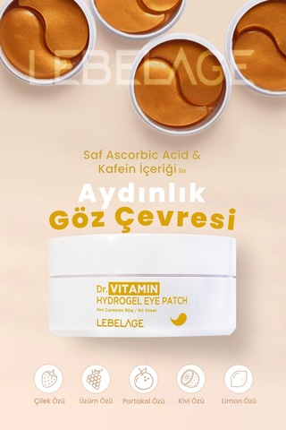 LebelC Vitamini ve Kafein İçeren Aydınlatıcı Göz Altı Maske Seti 60 Adet LebelDr Vitamin Eye Patch