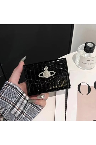 Dofolink Kadın Deri Cüzdan Siyah Manyetik Kapatma, Nylon Forlu, Fatura Klipsi İçeren Temel Model Çok Renkli