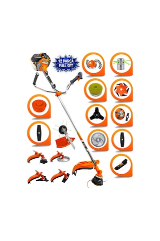Eısenn German 12 In 1 Xm Euro Torq Metal Şanzuman Yan Tipi Ot Çim Çalı Çayır Biçme Tırpanı