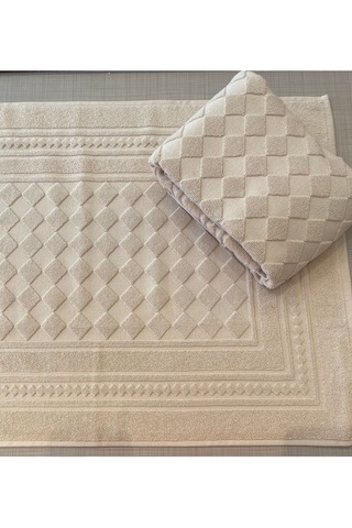 Gonca %100 Pamuk 1 Adet Lüx Banyo Paspası Ayak Havlusu 50 X 70 Bej