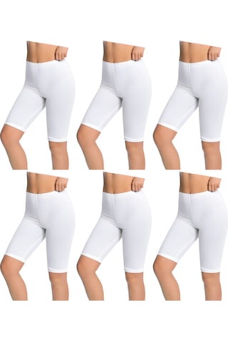 İyteks Kadın Likralı Diz Üstü Tayt 6'lı 1005 Beyaz