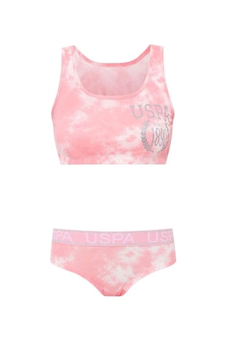 U.S. Polo Assn. Kadın Pembe Büstiyer Şort Takım 66268 Pembe