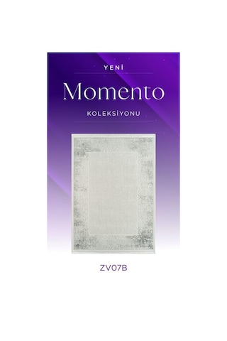 Royal Halı Momento Zv07b Krem Gri Akrilik Yumuşak Dokulu Retro Motifli Halı