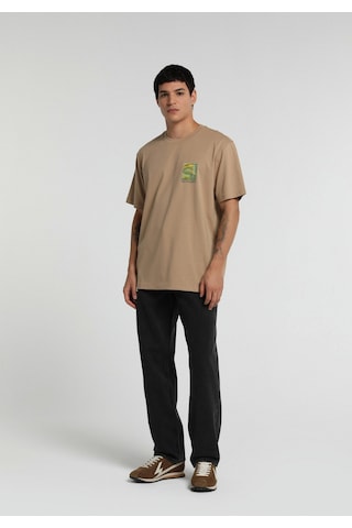 Colin's Colins Relaxed Fit Yuvarlak Yaka Düz Erkek Bej Kısa Kol Tişört Cl1080486 Q1.v2 Beı