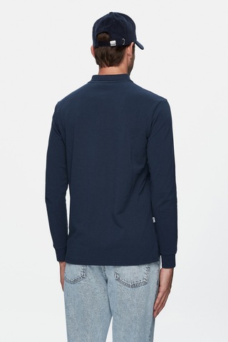Ucla Maxwell Lacivert Polo Yaka Baskılı Standard Fit Erkek Sweatshirt Lacivert