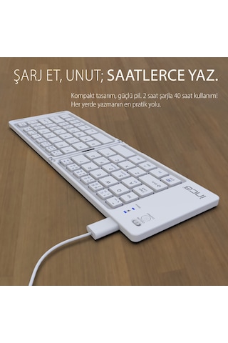 Ibk-580bt Katlanabilir Bluetooth Klavye Sessiz 67 Tuş Mini Taşınabilir Apple Uyumlu iOS /android/windows