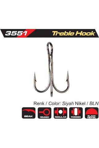 Protackle Üçlü Iğne - Siyah Nikel - Paket